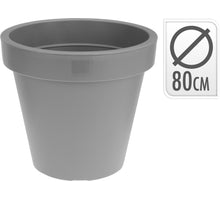BLOEMPOT EK ROND DIA 80CM GRIJS