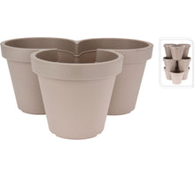 BLOEMPOT E&K STAPELBAAR, DIA 44XH20CM, PASTEL TAUPE