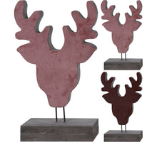 RENDIER OP VOET HOUT 37CM BORDO/ROZE