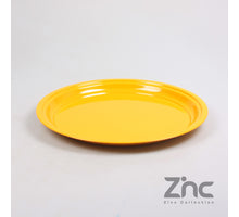 ZINK ONDERBORD ROND M 40X2.5 CM AMBER GEEL