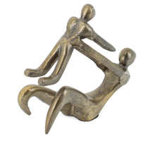 Beeld ouder kind goud 18.5x7.5x17cm