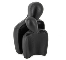 Beeld stel zwart 6,5x4,5x10,5cm en 8x6x12cm