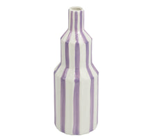 Aardewerk vaas stripe lilac 10x10x29,5cm