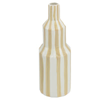 Aardewerk vaas stripe drab 10x10x29,5cm