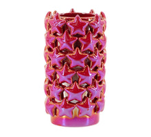 Aardewerk vaas shiney stars M 12,8x12,8x23cm