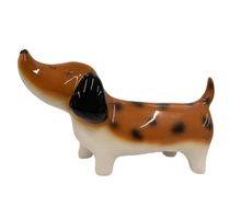 Spaarpoot teckel bruin keramiek 20,2x5,8x12,8cm