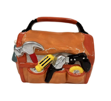 Spaarpot keramiek werktas oranje 18,3x10,8x13,7cm