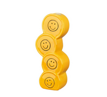 Aardewerk vaas stacked smiley geel 9,7x5,8x23cm