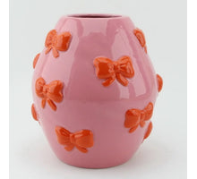Earthenware vase bows 16x16x17,5cm