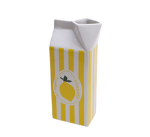 Aardewerk vaas pak lemon juice geel 10,6x7,2x22,8cm