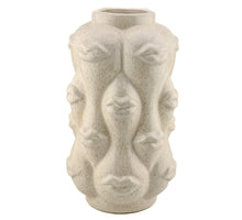 Aardewerk vaas lips beige 14x14x25cm