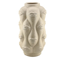 Aardewerk vaas lips beige 16,5x16,5x30cm