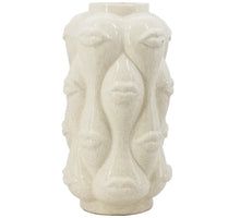 Aardewerk vaas lips beige 19x19x35cm
