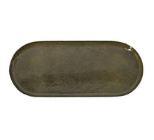 Metalen dienblad ovaal olive 33,5x14,5x2cm