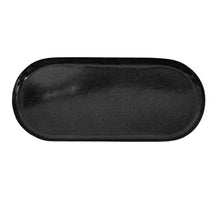 Metalen dienblad ovaal zwart 33,5x14,5x2cm