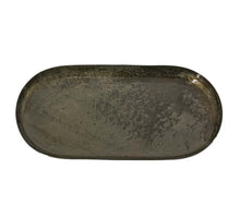 Metalen dienblad ovaal olive 20x9,5x1,5cm