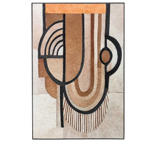 Schilderij abstract leer 52x77x2cm