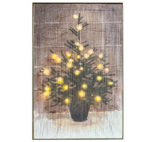 Schilderij draad kerstboom met verlichting 55,5x84x2,5cm