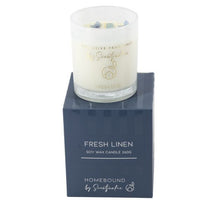 Geurkaars 260g fresh linen 11,7x11,7x8,9cm