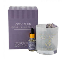 Geur kristal met 15ml essentiële olie cozy plaid 9,6x9,6x14cm