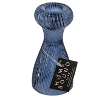 Glass candle holder blue 6x6x12cm