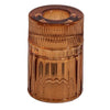 Glass candle holder sandstone 4.9x4.9x7cm