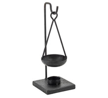 Geurbrander metaal hangend 10x10x27cm zwart