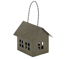 Metal pendant house olive 8x6x7cm