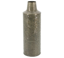 Metal vase olive 6.5x14x41cm
