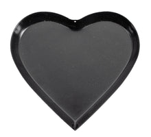 Metal tray heart black 12.5x13x0.7cm