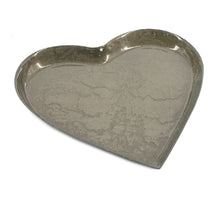Metal tray heart olive 12.5x13x0.7cm