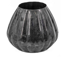 Metal vase blue 10.5x19.5x17cm