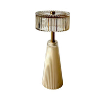 Ledlamp Nola L beige glas 11x11x23cm