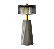 Ledlamp Nola L taupe glas 11x11x23cm