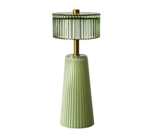Ledlamp Nola L groen glas 11x11x23cm