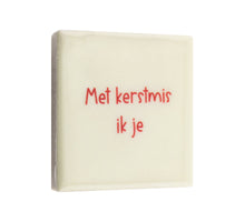 Magneettegeltje 5x5cm met kerstmis ik je