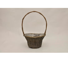 Rattan basket, round, gray, D31 H19/51cm