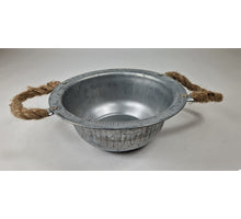 Zinkschaal met jute oren 20cm