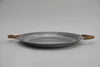 Zinkplateau rond met jute oren D40 H2,5cm