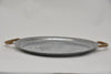 Zinkplateau rond met jute oren D45 H2,5cm