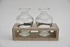 Houten tray grijs met 2 flesjes