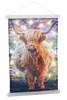 Wandkleed Schotse Hooglander met 15 LED warm wit 40x60cm excl. 3xAA batt.