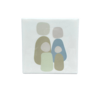 Tegeltje family of four keramiek 10x10x0,5cm