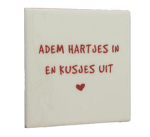Tegeltje adem hartjes in