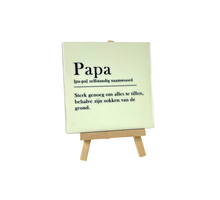 Tegeltje papa woordenboek 10,5x10,5x0,5cm