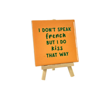 Tegeltje I don't speak french 10,5x10,5x0,5cm