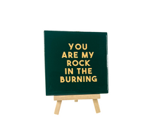 Tegeltje rock in the burning 10,5x10,5x0,5cm