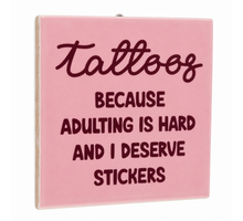 Tegeltje tattoos - 10,5x10,5x0,5cm - keramiek