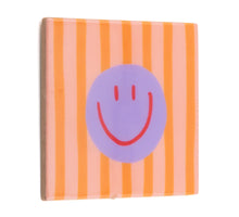 Tegeltje striped smiley - keramiek 10,5x10,5x0,5cm