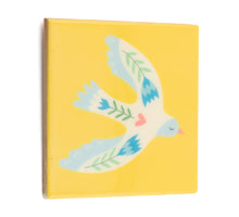 Tegeltje duif kleur - keramiek 10,5x10,5x0,5cm